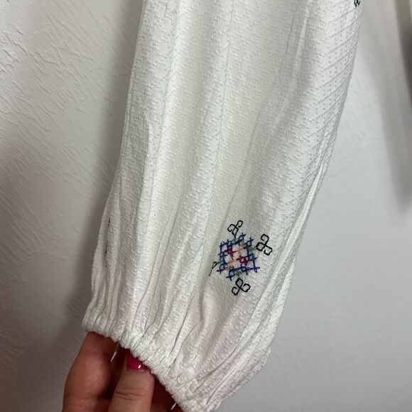 Knox Rose Boho Peasant Cotton Blend Long Sleeve Blouse Top Size XXL - Picture 4 of 9